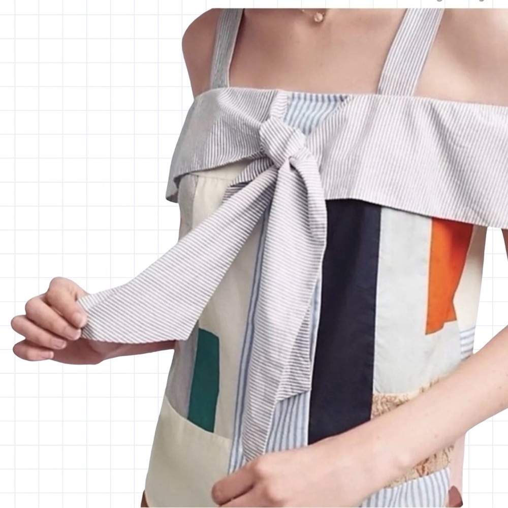 Anthropologie Maeve Patchwork Off The Shoulder Top Size 8